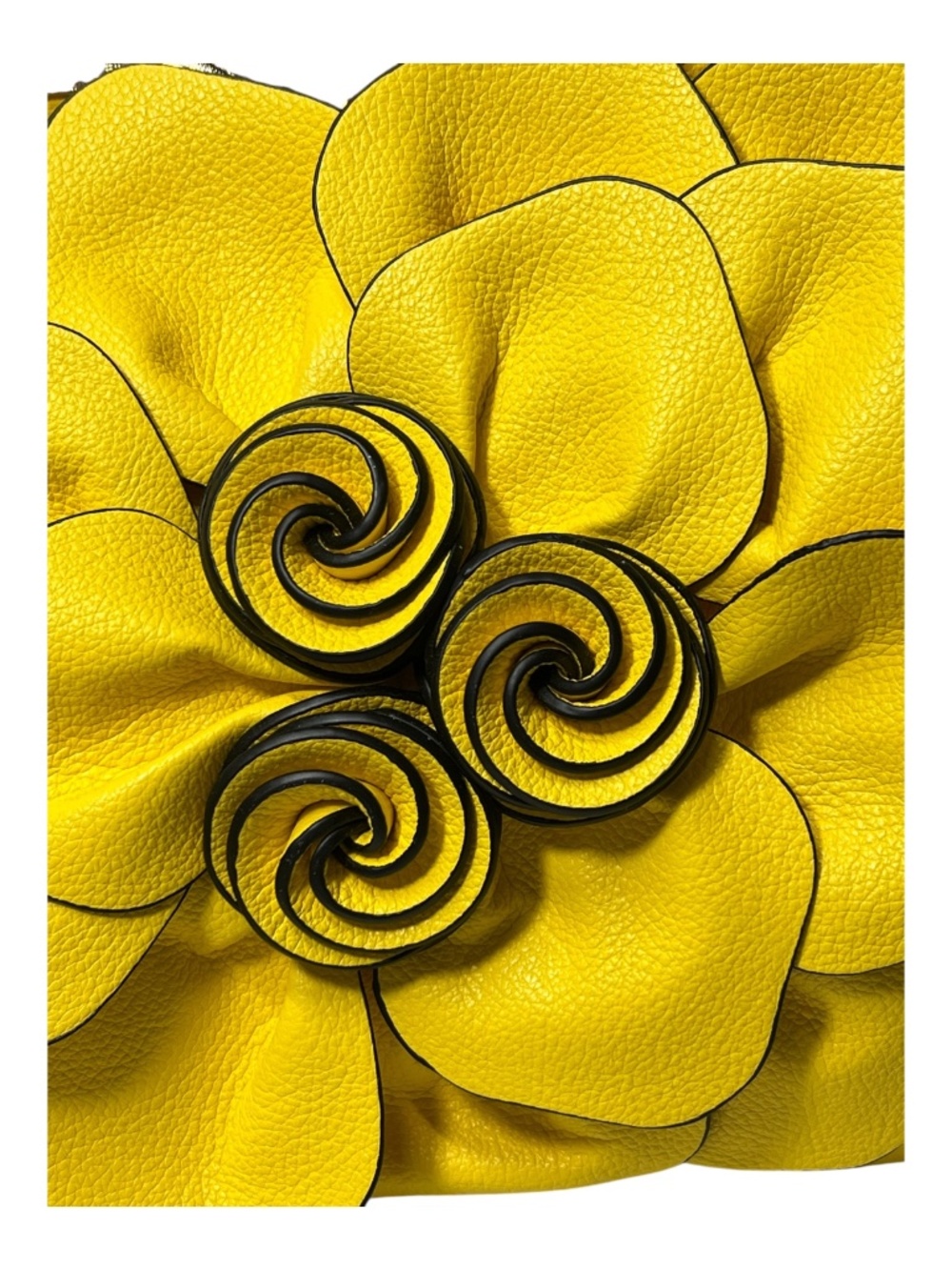 NWT Qiaoduo Yellow Satchel Handbag 3D Rose Structured Purse - Picture 5 of 10